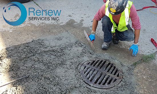 Renew Services Inc repairs catch basins Edmonton Alberta